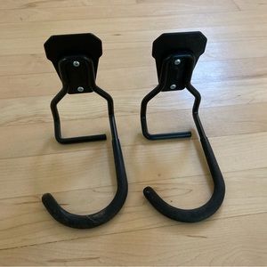 Housolution 2 Pack L Shape Vertical Bike Iron Hooks/Brackets Wall Mounted